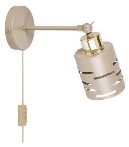 Faretto da parete con interruttore ELEN 1xE27/35W/230V beige/dorato