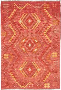 Tappeto Kilim Afghanistan Geometrico Terracotta Giallo 103x149 Cm