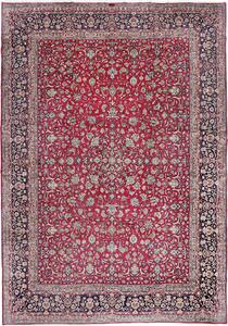 Tappeto Kerman Persia Medaglione Rosso Blu 360x517 Cm