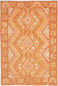 Tappeto Kilim Afghanistan Geometrico Arancio Pesca Beige 104x152 Cm