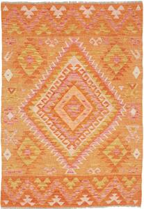 Tappeto Kilim Afghanistan Geometrico Arancio Rosa 100x147 Cm