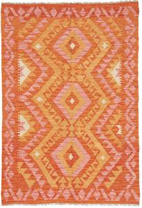 Tappeto Kilim Afghanistan Geometrico Arancio Rosa 101x147 Cm