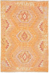 Tappeto Kilim Afghanistan Astratto Arancio Pesca 102x151 Cm