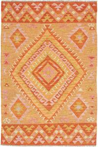 Tappeto Kilim Afghanistan Geometrico Arancio Rosa 102x154 Cm