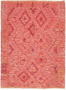 Tappeto Kilim Afghanistan Geometrico Rosa Rosso Corallo 109x144 Cm