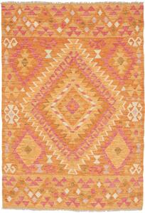 Tappeto Kilim Afghanistan Geometrico Arancio Rosa 100x146 Cm
