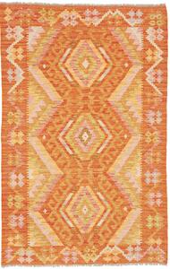 Tappeto Kilim Afghanistan Geometrico Arancio Rosa 98x157 Cm