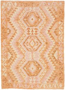 Tappeto Kilim Afghanistan Geometrico Arancio Rosa 105x144 Cm