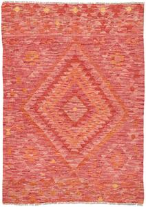 Tappeto Kilim Afghanistan Geometrico Rosso Arancione 106x150 Cm
