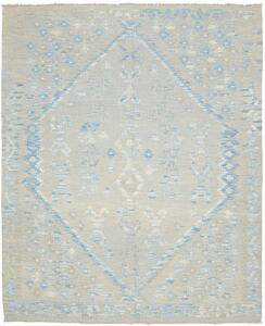 Tappeto Kilim Afghanistan Geometrico Azzurro Grigio Chiaro 160x198 Cm