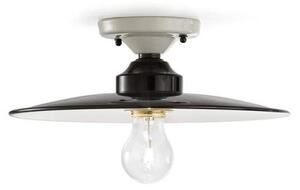 Plafoniera Vintage B&W Metallo Smaltato Nero E Bianco 1 Luce E27 30Cm