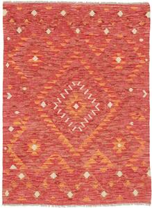 Tappeto Kilim Afghanistan Geometrico Corallo Arancio 106x144 Cm
