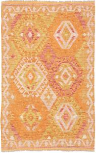Tappeto Kilim Afghanistan Geometrico Arancione Giallo 99x156 Cm