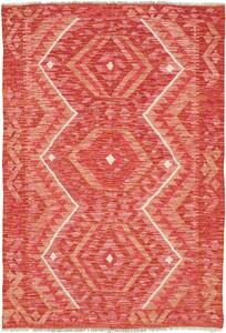 Tappeto Kilim Afghanistan Astratto Rosso Corallo 102x147 Cm