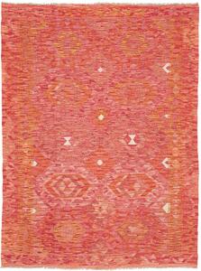 Tappeto Kilim Afghanistan Geometrico Rosso Rosa 137x186 Cm