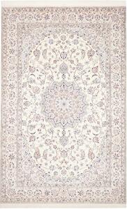 Tappeto Nain 9la Persia Medaglione Avorio Blu 210x332 Cm