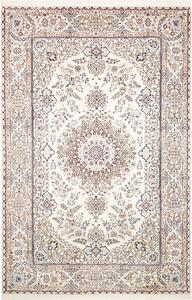 Tappeto Nain 9la Persia Medaglione Avorio Blu 200x310 Cm