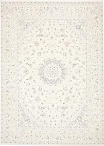 Tappeto Nain 9la Persia Floreale Bianco Crema Azzurro 250x345 Cm