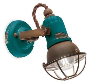 Applique Vintage Loft Ferro E Ceramica Verde 1 Luce E14