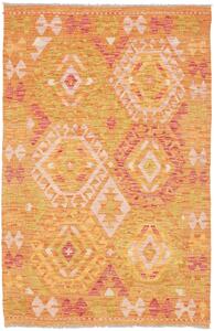 Tappeto Kilim Afghanistan Geometrico Arancione Giallo 102x155 Cm