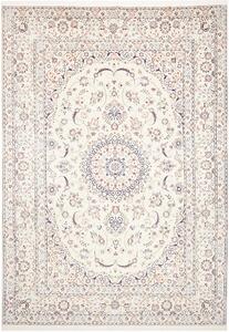Tappeto Nain 9la Persia Medaglione Avorio Blu 210x307 Cm