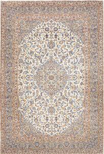 Tappeto Kashan Persia Medaglione Avorio Blu 250x346 Cm