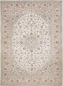 Tappeto Kashan Persia Medaglione Crema Blu 290x403 Cm