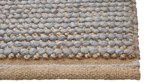 Tappeto moderno in lana intrecciata a mano 80 x 150 cm grigio salotto camera da letto accessorio Beliani