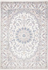 Tappeto Nain Kashmar Persia Medaglione Crema Azzurro 252x367 Cm