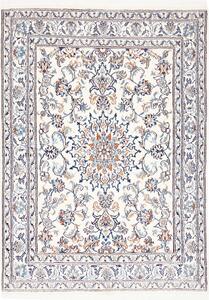 Tappeto Nain Kashmar Persia Medaglione Avorio Blu 145x198 Cm