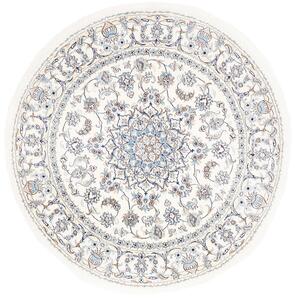 Tappeto Nain Kashmar Persia Medaglione Crema Azzurro 202x202 Cm