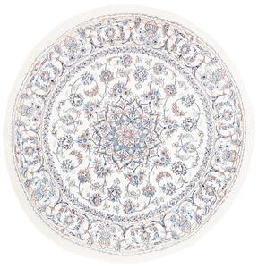 Tappeto Nain Kashmar Persia Medaglione Bianco Azzurro 203x208 Cm