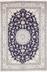 Tappeto Nain Kashmar Persia Medaglione Blu Scuro Avorio 193x295 Cm