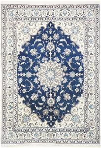 Tappeto Nain Kashmar Persia Medaglione Blu Avorio 146x207 Cm