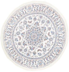 Tappeto Nain Kashmar Persia Medaglione Avorio Blu 202x210 Cm