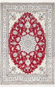 Tappeto Nain Kashmar Persia Medaglione Rosso Crema 162x239 Cm