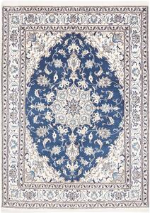 Tappeto Nain Kashmar Persia Medaglione Blu Crema 172x237 Cm