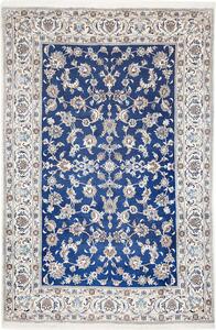 Tappeto Nain Kashmar Persia Floreale Blu Crema 201x300 Cm