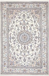 Tappeto Nain Kashmar Persia Medaglione Avorio Blu 200x307 Cm
