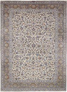 Tappeto Kashan Persia Floreale Avorio Blu 294x398 Cm