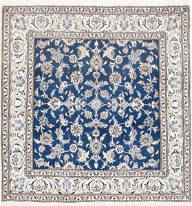 Tappeto Nain Kashmar Persia Floreale Blu Crema 195x203 Cm