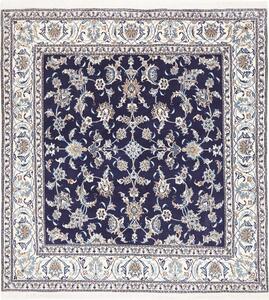 Tappeto Nain Kashmar Persia Floreale Blu Notte Crema 195x206 Cm