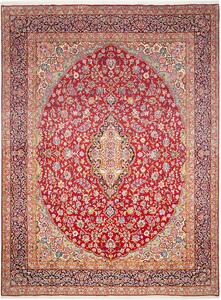 Tappeto Kerman Persia Medaglione Rosso Blu 288x386 Cm