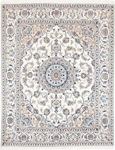 Tappeto Nain Kashmar Persia Medaglione Crema Blu 195x249 Cm