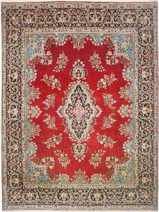 Tappeto Kerman Persia Medaglione Rosso Blu 295x396 Cm