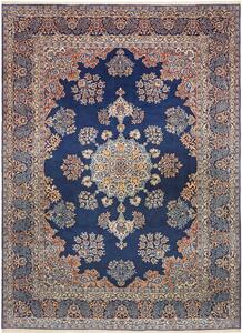 Tappeto Kerman Persia Medaglione Blu Arancio 257x350 Cm