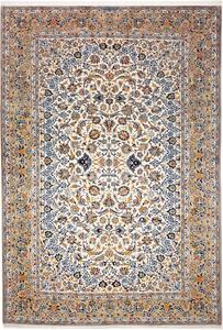 Tappeto Kashan Persia Medaglione Avorio Blu 271x395 Cm