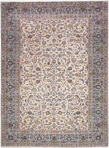 Tappeto Kashan Persia Astratto Avorio Azzurro 246x350 Cm