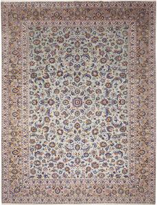 Tappeto Kashan Persia Floreale Verde Salvia Beige 305x412 Cm