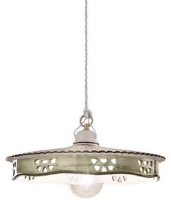 Lampadario Classico Alessandria Ceramica E Ottone Satinato 1 Luce E27